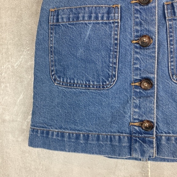 Free People button front denim skirt - Picture 3 of 7